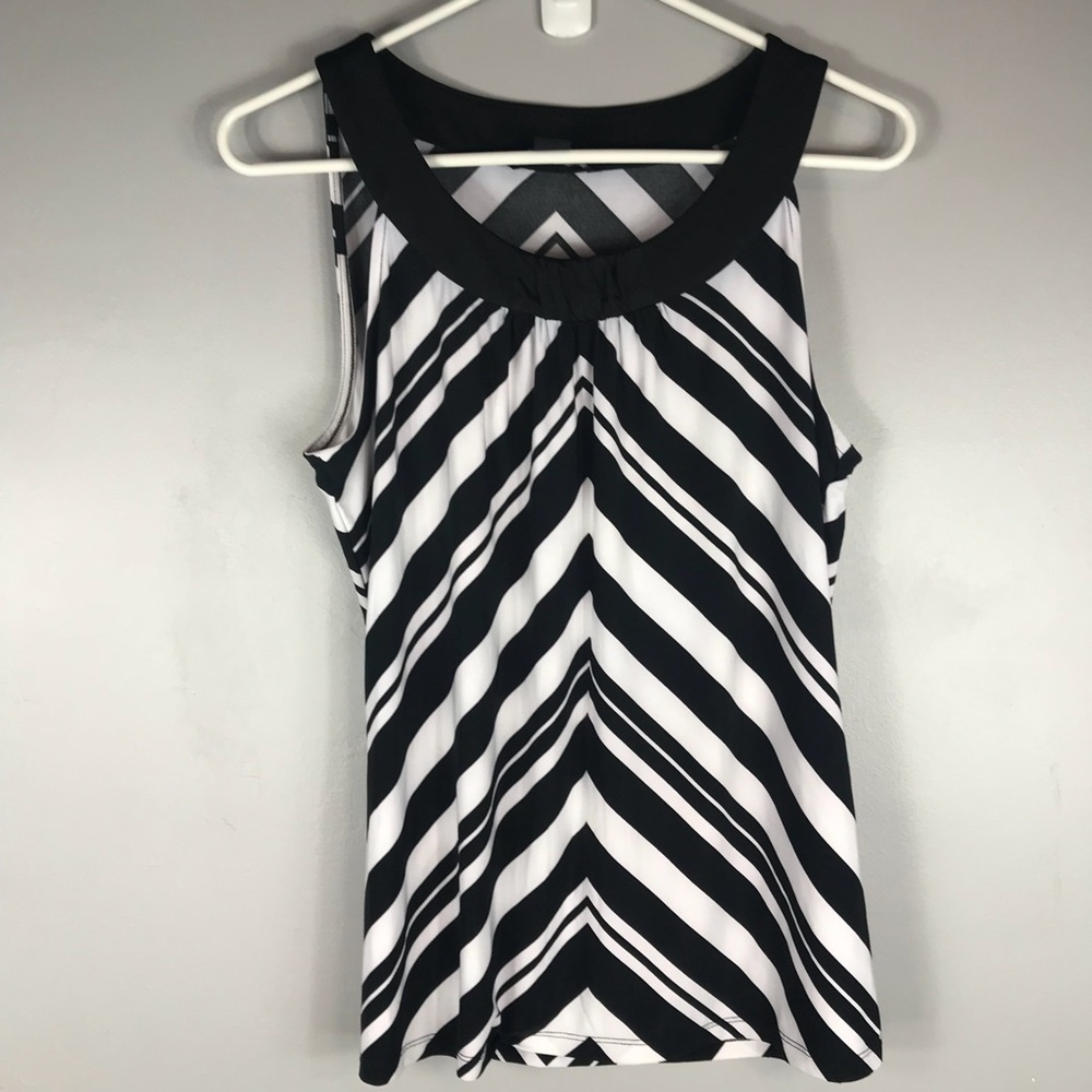 White House stripes sleeveless top medium